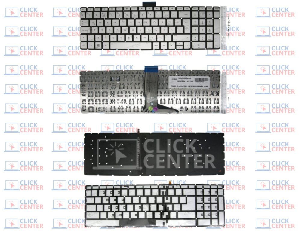 TECLADO HP Pavilion 15 AB RETROILU ESPAÑOL SILVER ENTER GRANDE Click